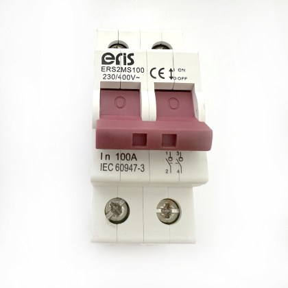 Eris ERS2MS100 100A 100 Amp 2 Double Pole Isolator Main Switch Disconnector
